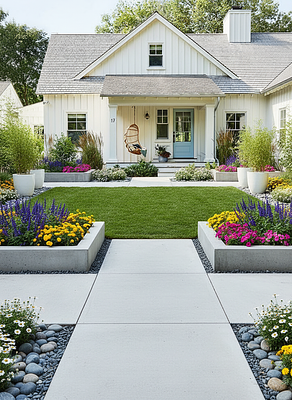 AI Landscaping Design in Modern Style - AI garden design example